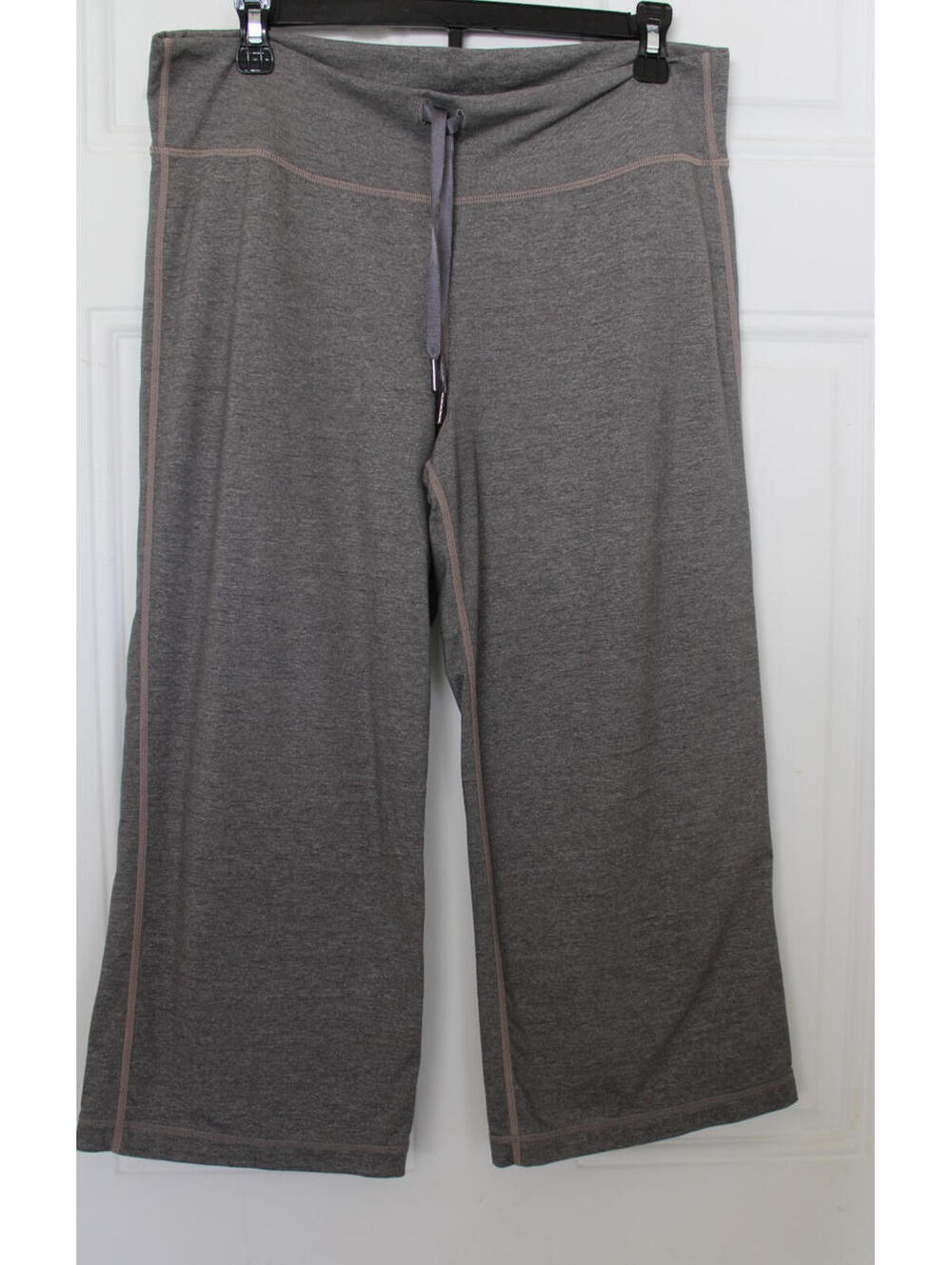 Lululemon Cropped Pants Wide Leg Women Size 10 Drawstring Athletic Activity Yoga